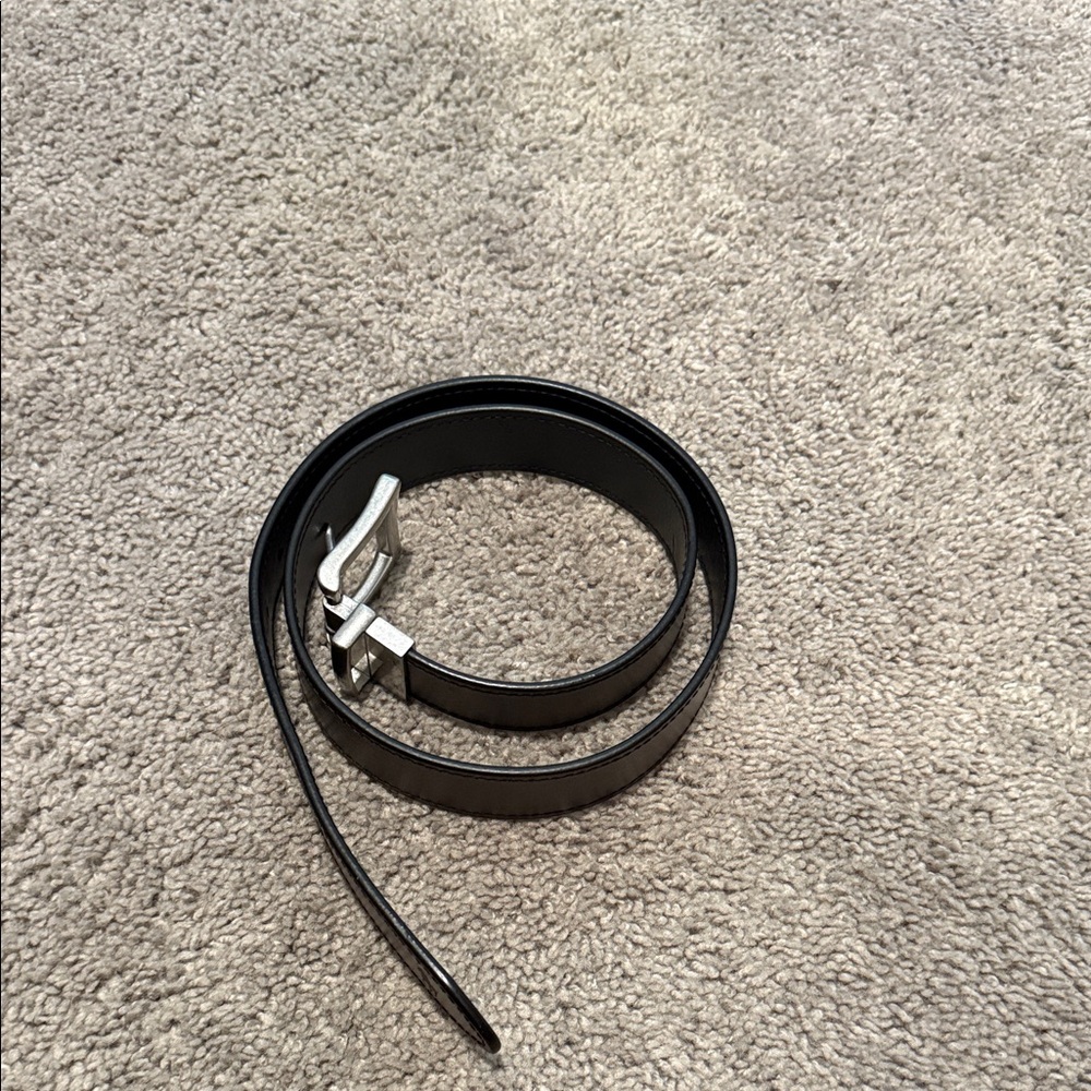 Polo by Ralph Lauren black & brown reversible Leather Belt with Silver Buckle